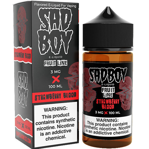 Sadboy Series E-Liquid 100mL | Strawberry Blood with Packaging