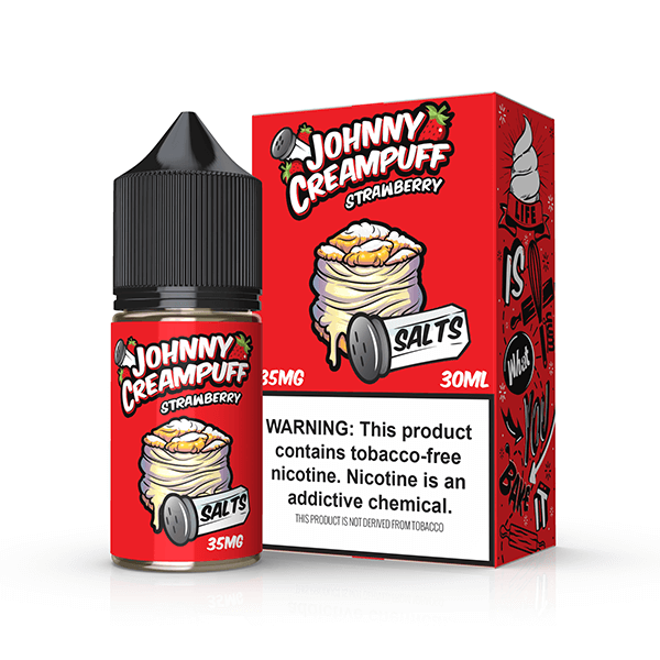 Tinted Brew Johnny Creampuff TFN Salt Series E-Liquid 30mL | Strawberry with packaging