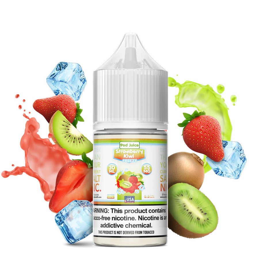 Pod Juice Salt Series E-Liquid 30mL Strawberry Kiwi Freeze bottle