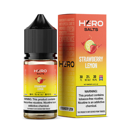 Hero E-Liquid 30mL (Salts) | 30mg Strawberry lemon with Packaging
