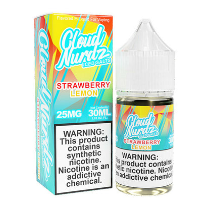 Cloud Nurdz Salt Series E-Liquid 30mL Strawberry Lemon Ice with packaging