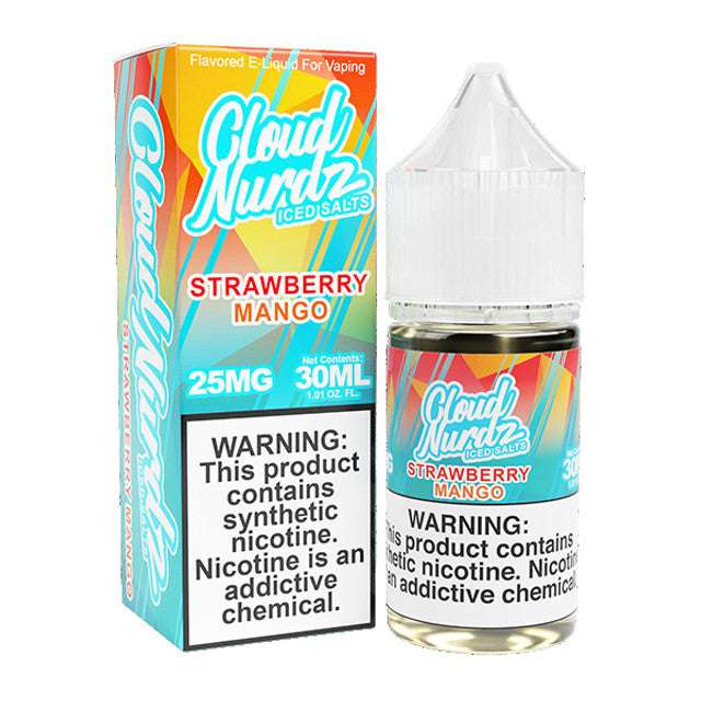 Cloud Nurdz Salt Series E-Liquid 30mL Strawberry Mango Ice with packaging