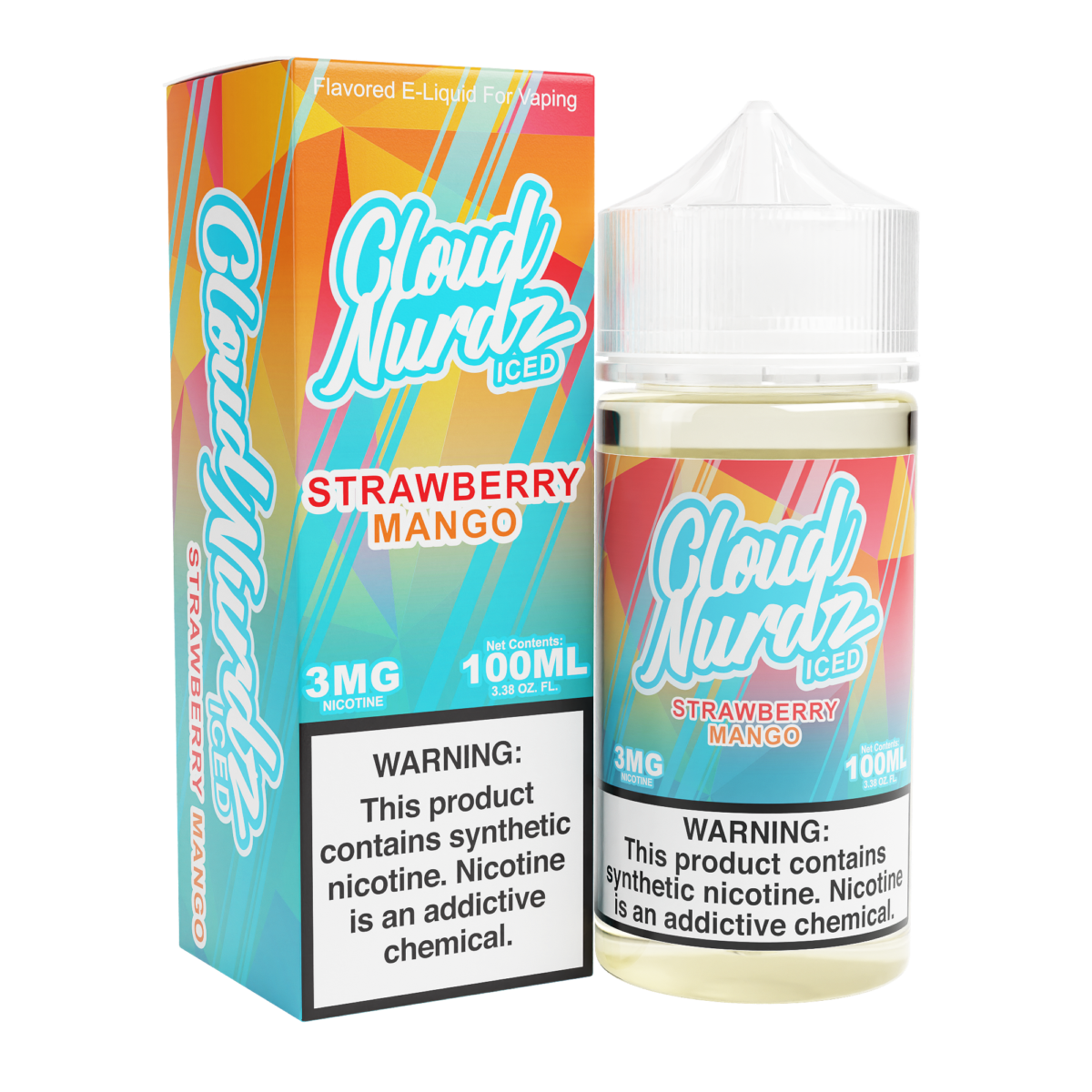 Cloud Nurdz Series E-Liquid 100mL Strawberry mango ice with packaging