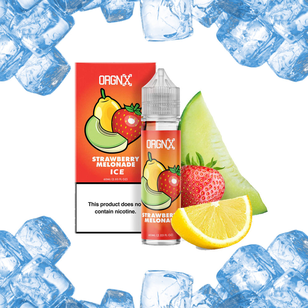 ORGNX Series E-Liquid 60mL (Freebase) | Strawberry Melonade Ice with packaging