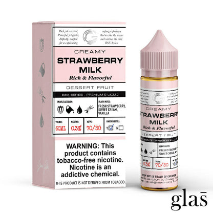 GLAS BSX TFN Series E-Liquid 0mg | 60mL (Freebase) Strawberry Milk with Packaging