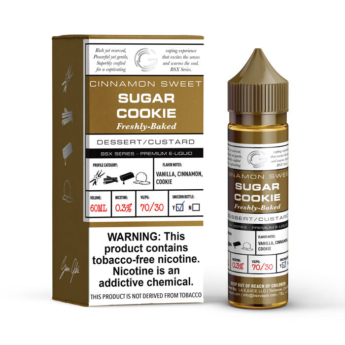 GLAS BSX TFN Series E-Liquid 0mg | 60mL (Freebase) Sugar Cookie with Packaging