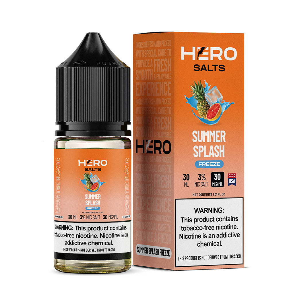 Hero E-Liquid 30mL (Salts) | 30mg Summer Splash Freeze with packaging