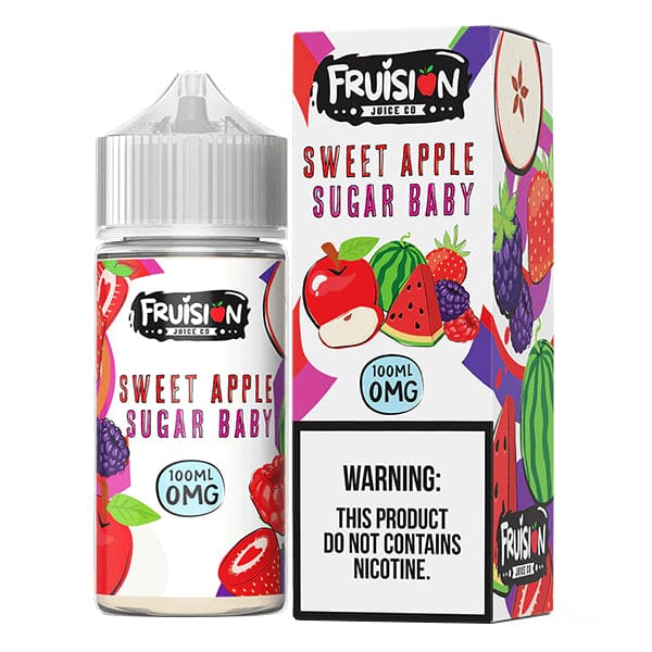 Frusion E-Juice 100mL Freebase | Sweet Apple Sugar Baby with packaging
