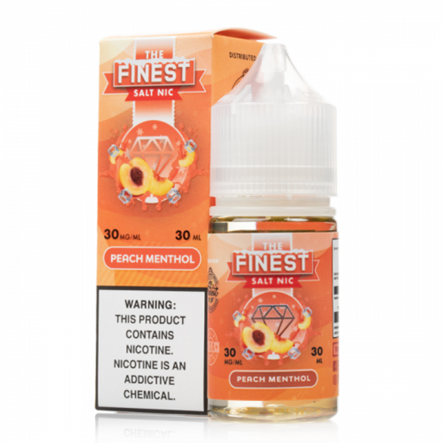 Finest Salt Series E-Liquid 30mL (Salt Nic) | Peach Menthol with packaging