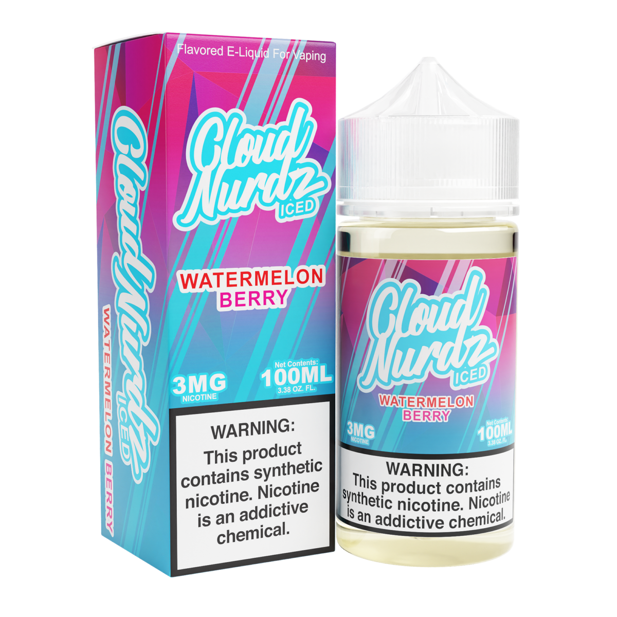 Cloud Nurdz Series E-Liquid 100mL Watermelon Berry ice with packaging