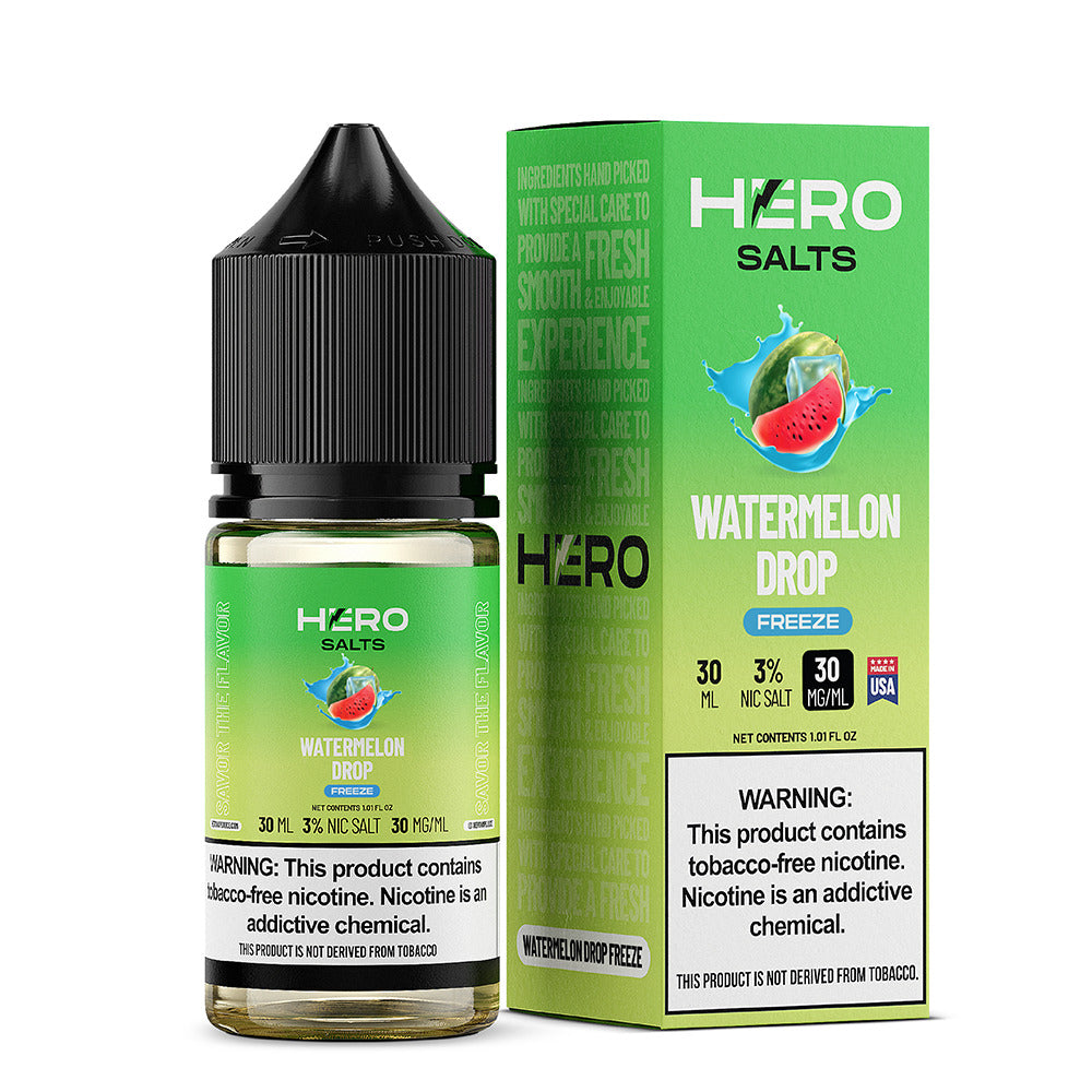 Hero E-Liquid 30mL (Salts) | 30mg Watermelon Drop Freeze